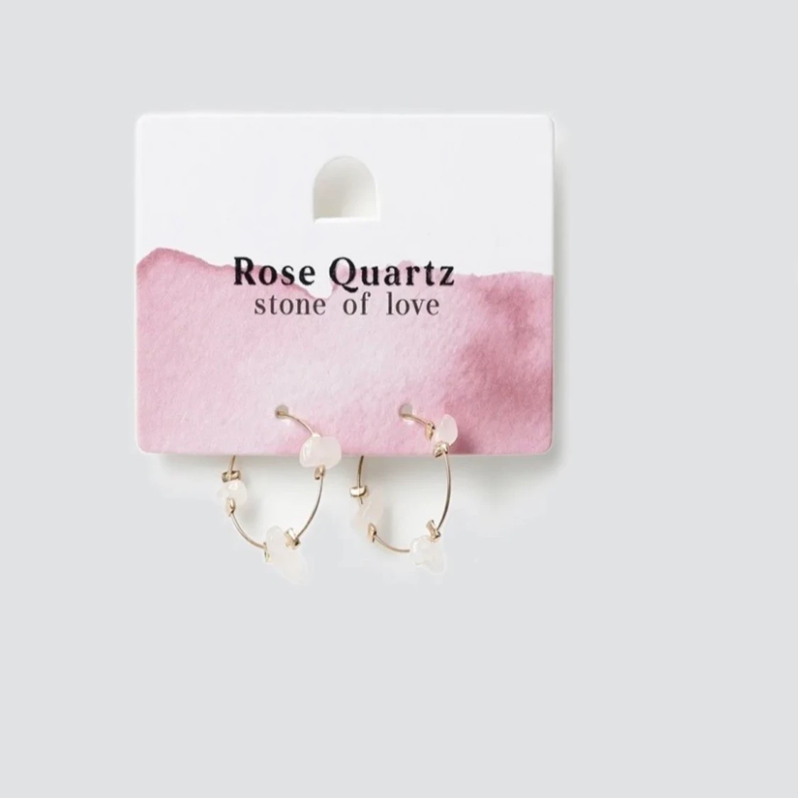 Rosenkvartz örhängen💗