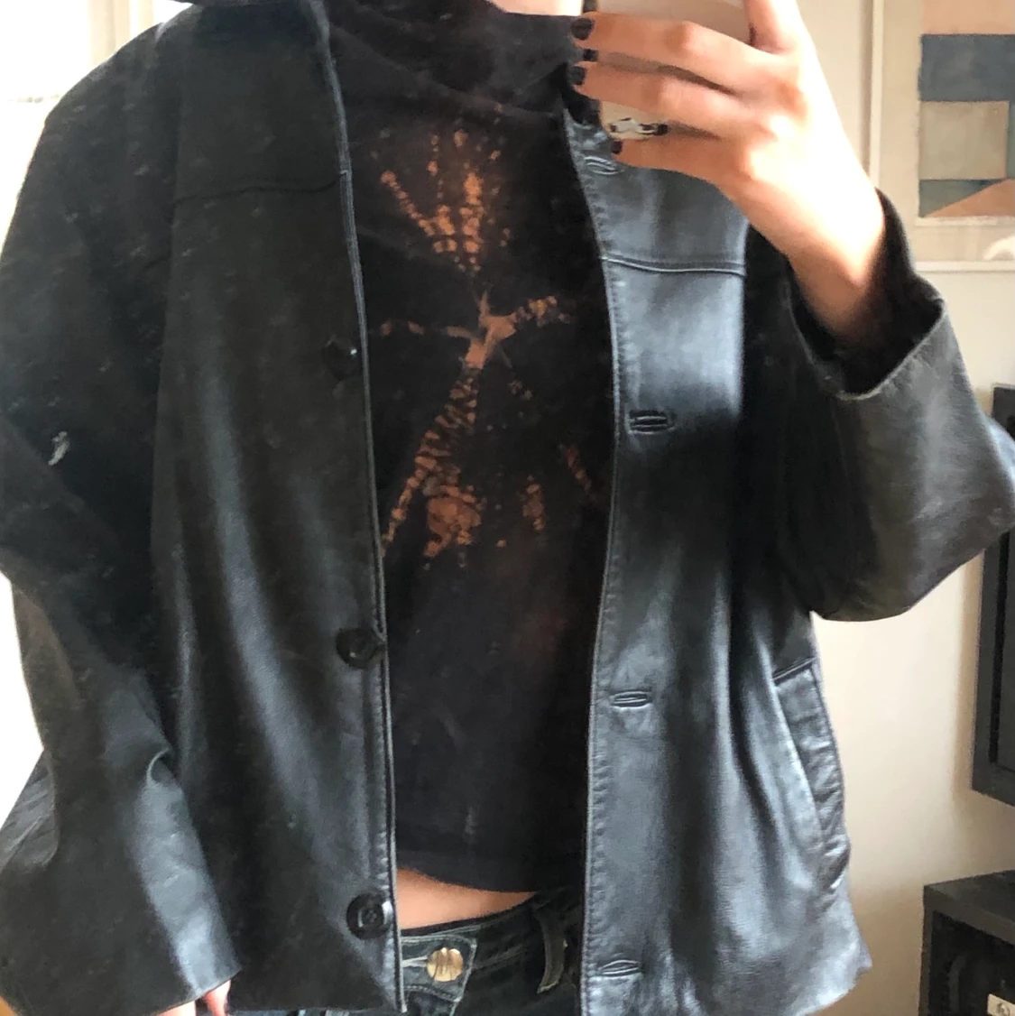 Läder jacka  - 90