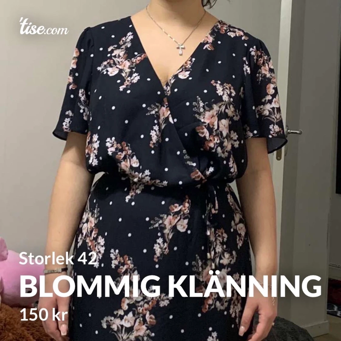 Blommig Klänning Storlek 42