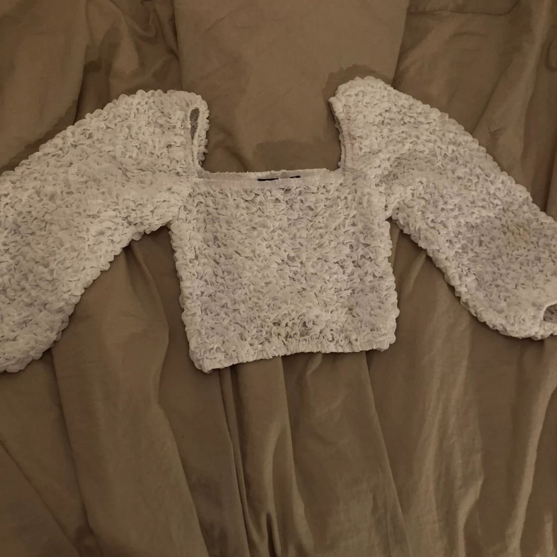 Vit,långärmad croptop