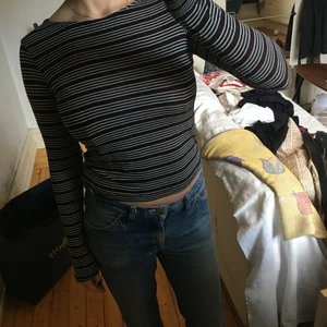 Randig tröja zara - Tunnstickad, storlek S, extra långa ärmar