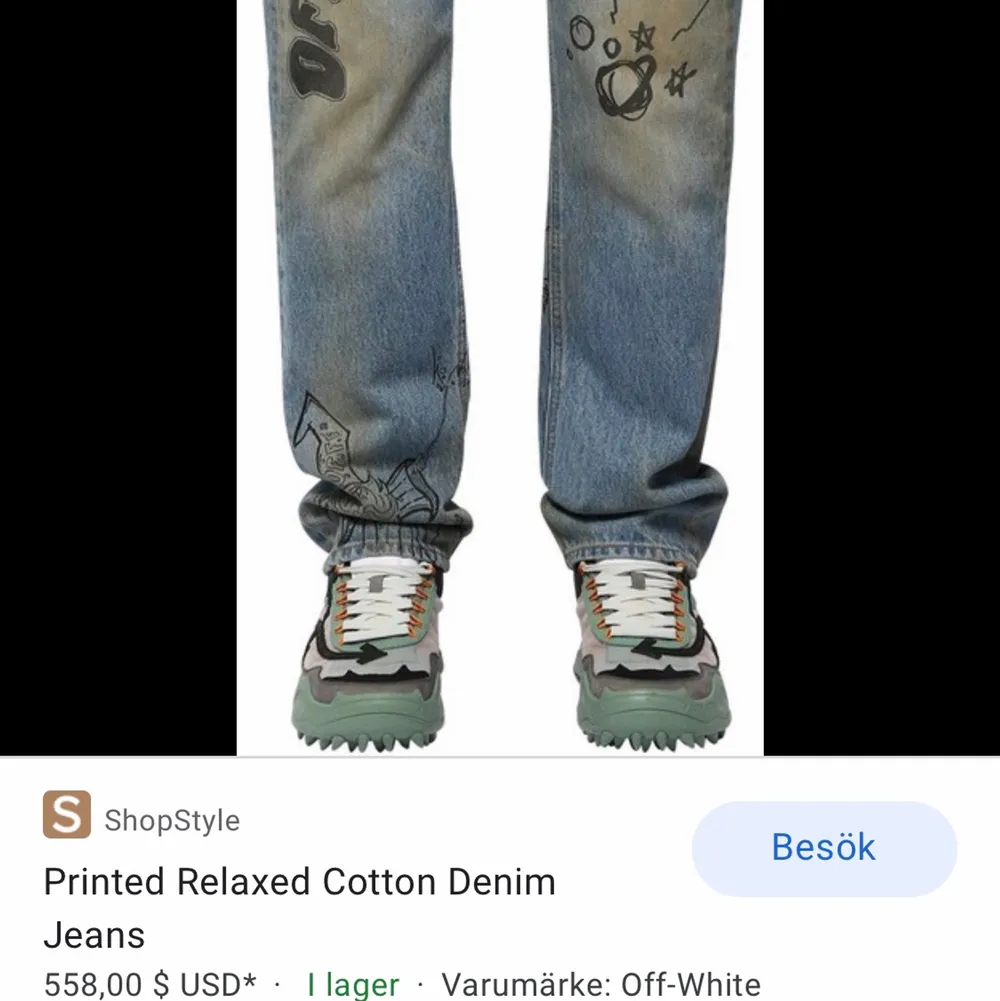 OFF-WHITE: ”wizard JEANS”, statepiece jeans som verkligen sticker ut från mängden och är väldigt trendiga: 3500kr, storlek 32.. Jeans & Byxor.