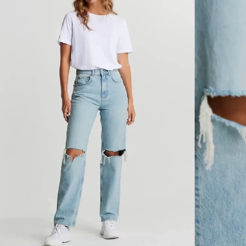 Gina jeans som inte kommer till användning längre tyvärr, i väldigt bra skick säljer för 200 med frakt. Jeans & Byxor.