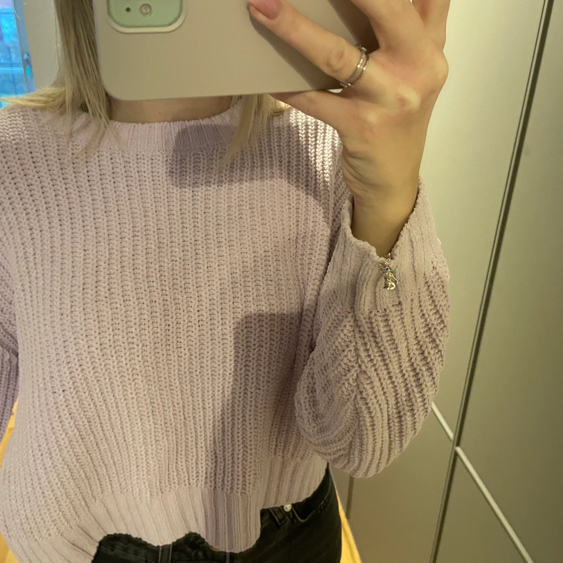 Rosa stickad tröja - 91