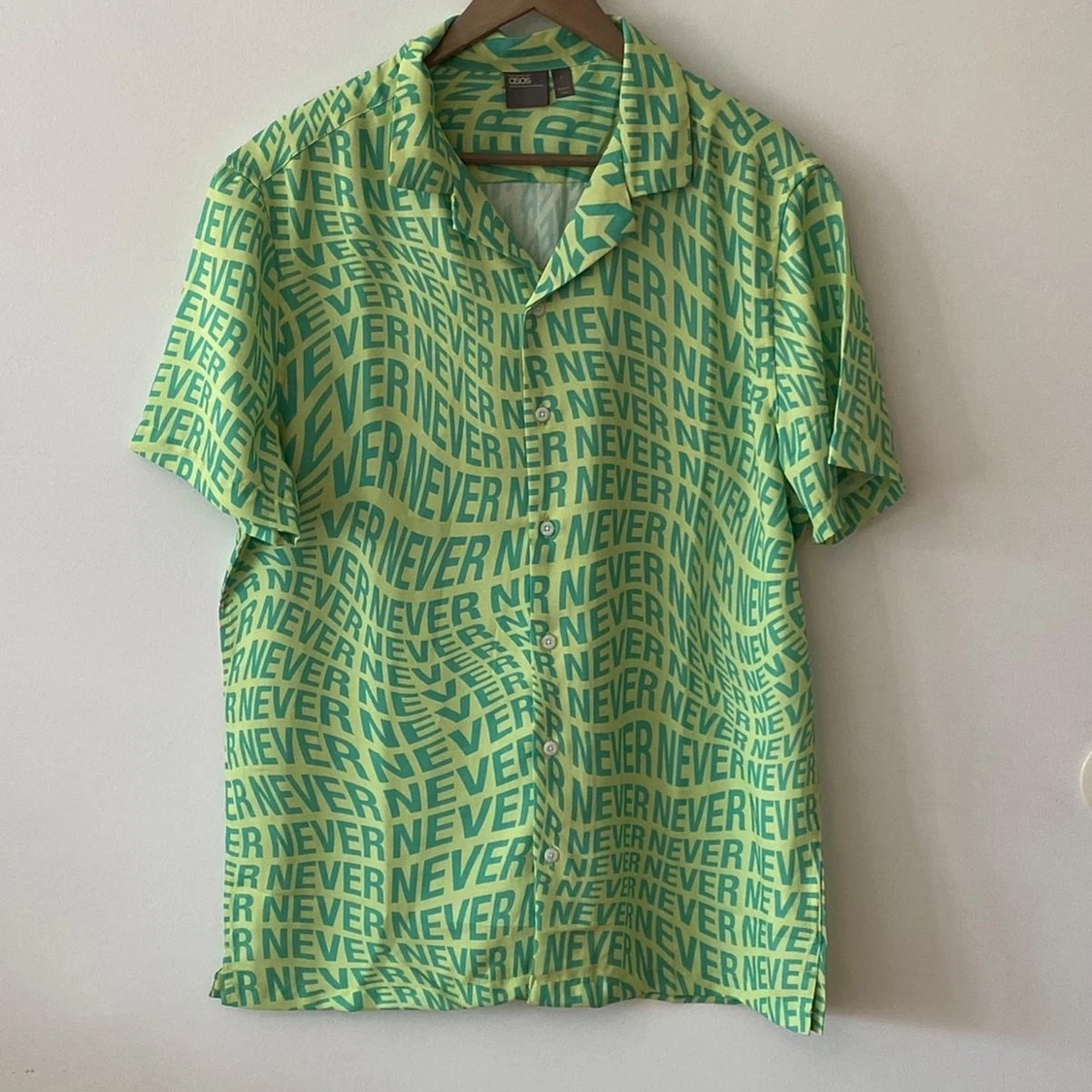 Grön graphic print skjorta  - 90