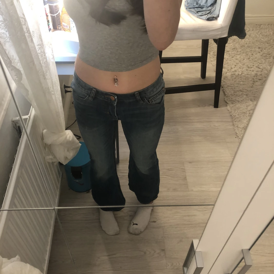 Lågmidjade blå jeans  - 90
