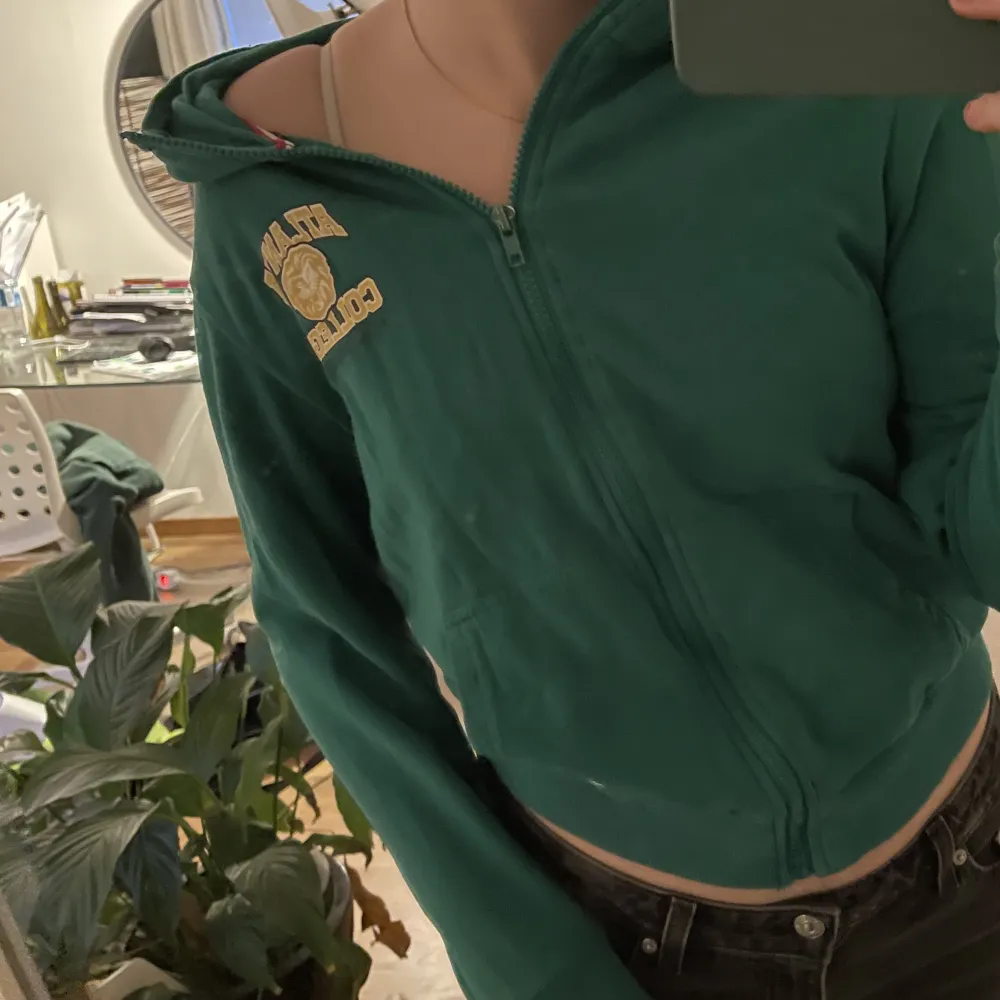 Grön hoodie i storlek 160 från iconic sports💚 sitter som en xs!  Köpare står för frakt . Hoodies.