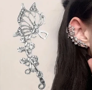 Fashion earrings  - Funk butterfly clip örhängen för kvinnor/män. Zink läggering coola smycken. Metal