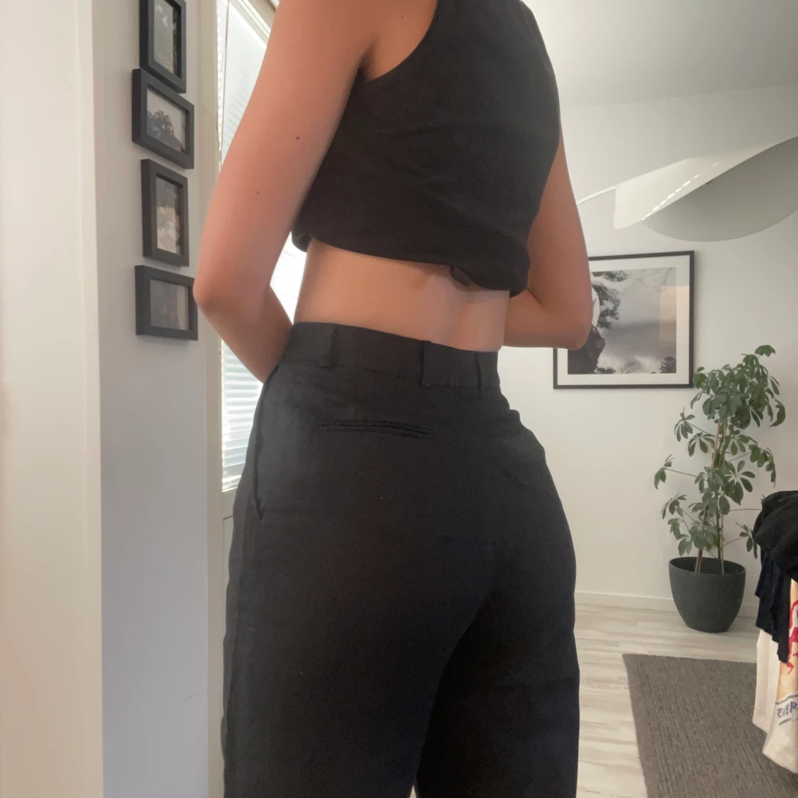 Svarta linnebyxor  - 90