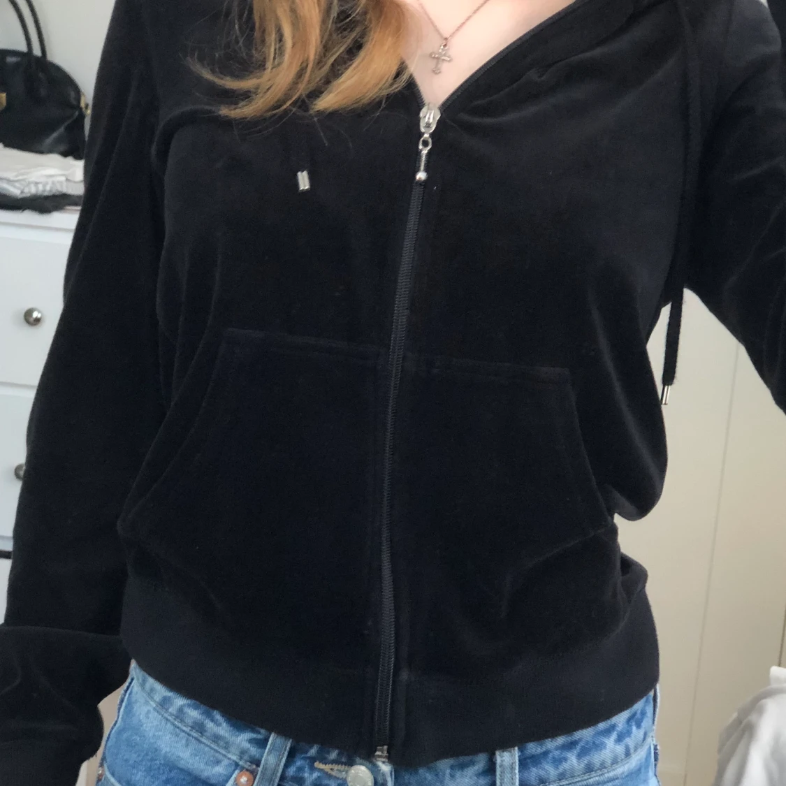 Svart sammetskofta - 90