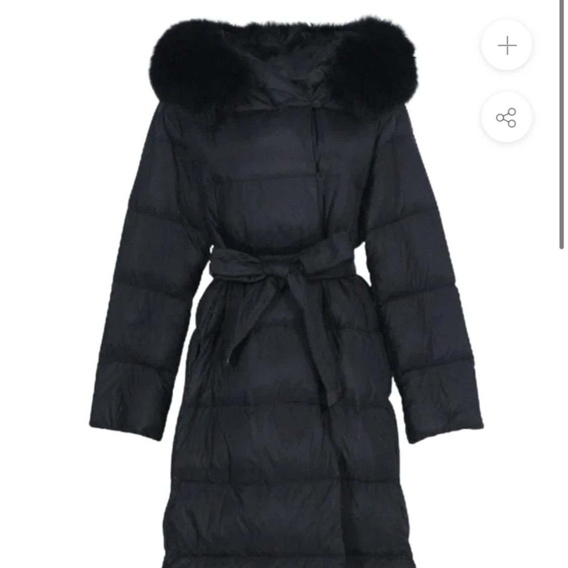 Svart dunjacka med päls - 90