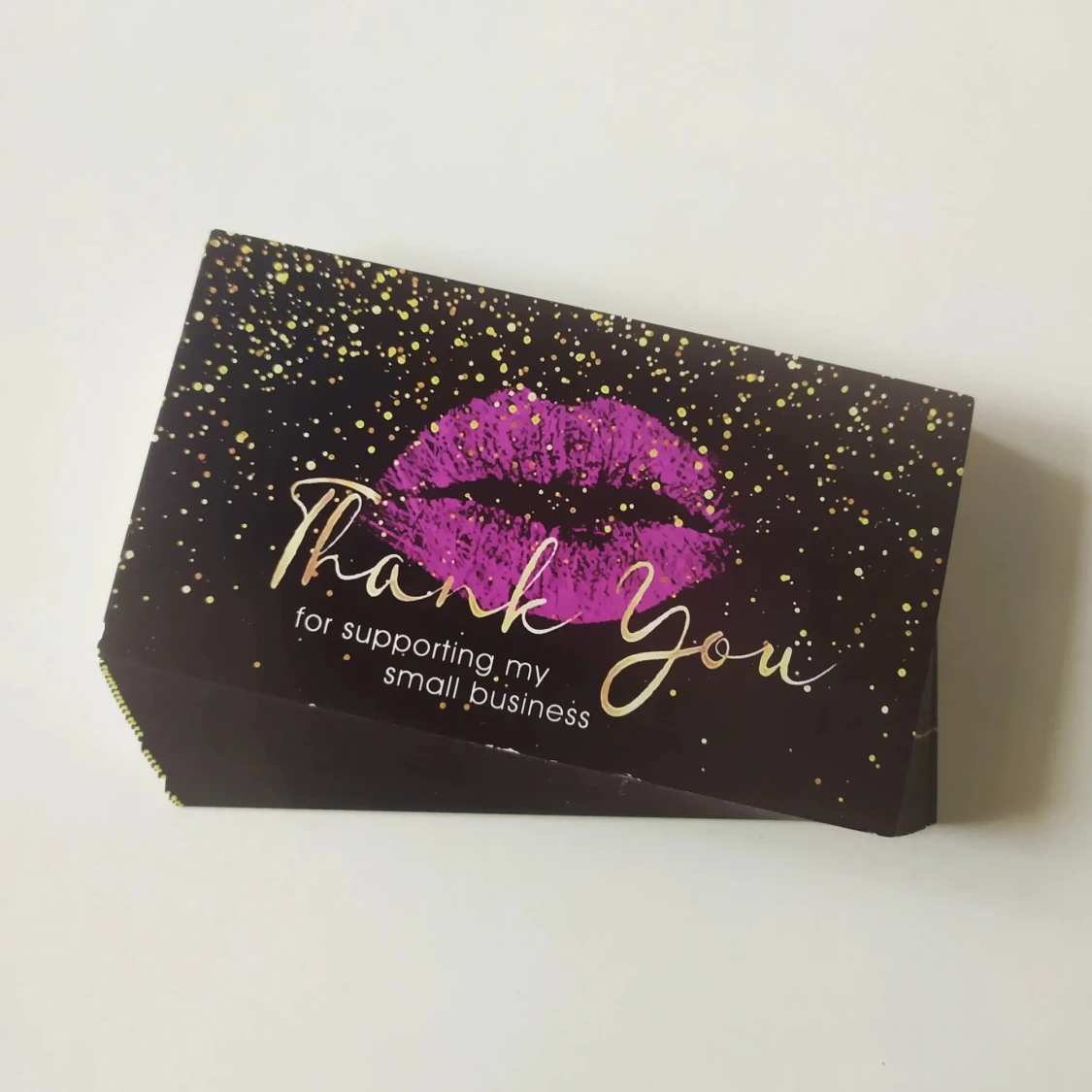 20st Tack kort - Thank you - Black Glitter