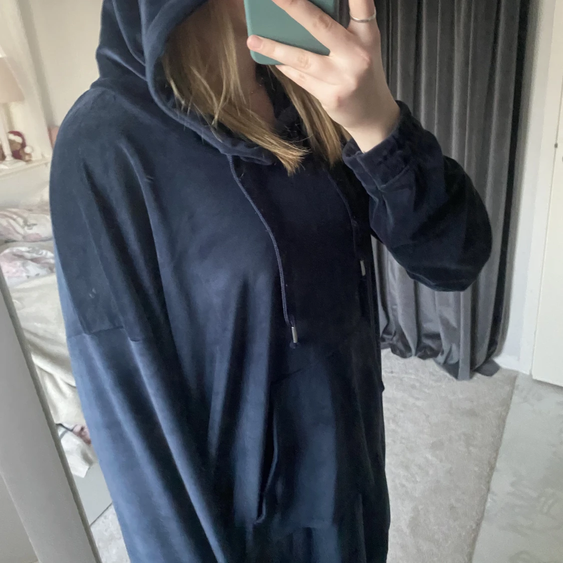 Hoodie-klänning i sammet - 91