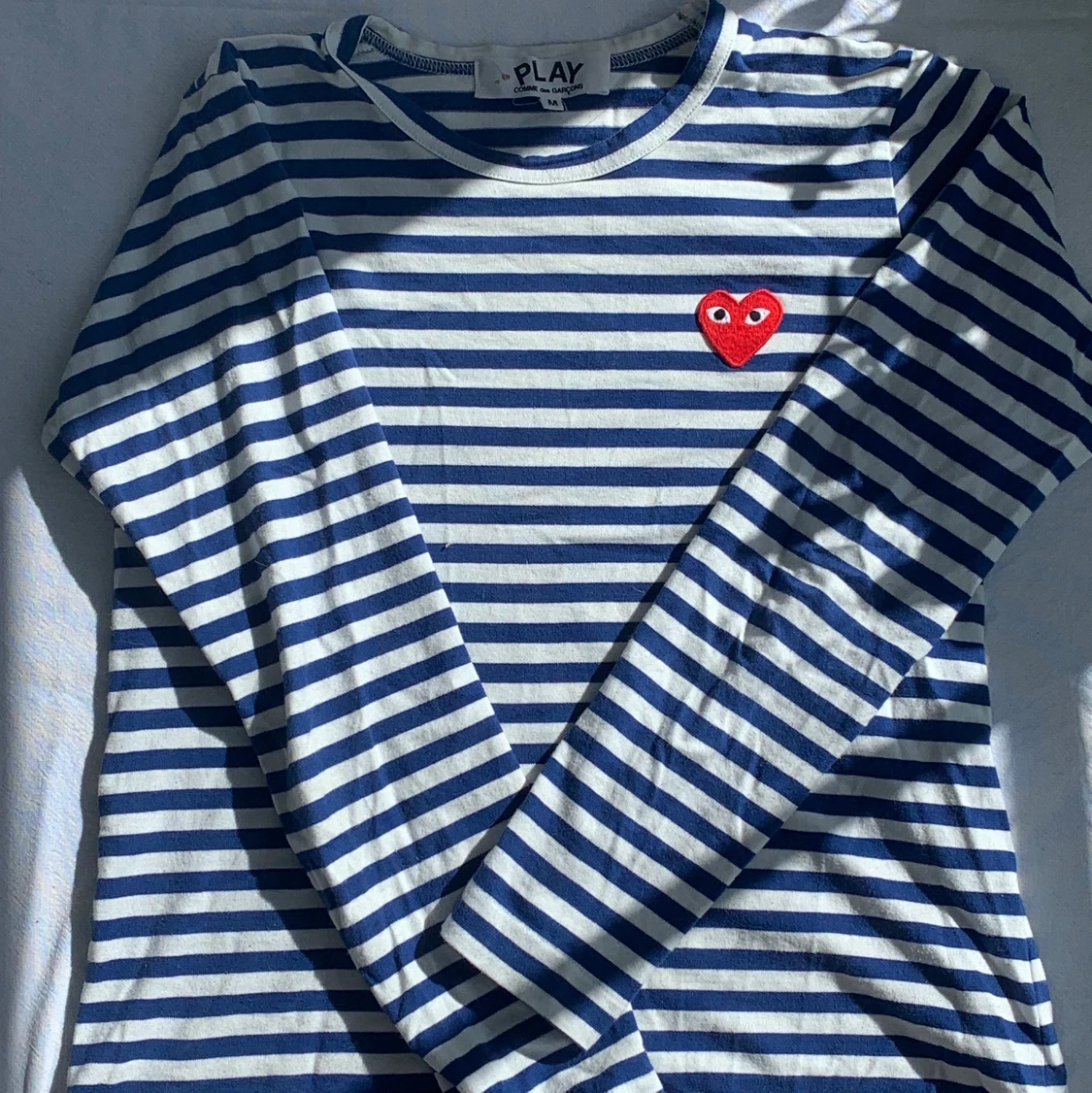 Comme des Garcon tröja blårandig - 90