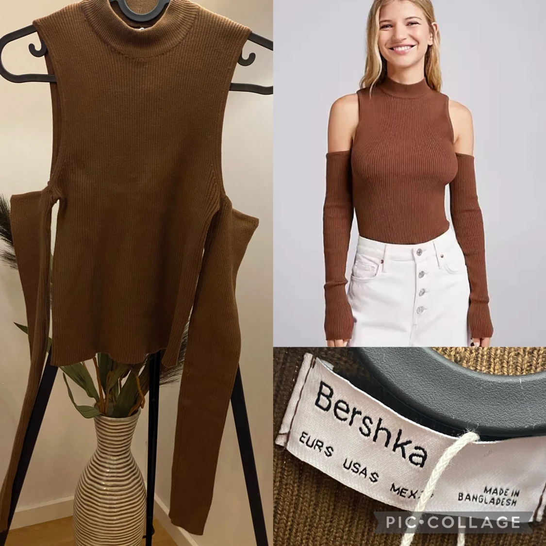 Brun topp med öppna axlar