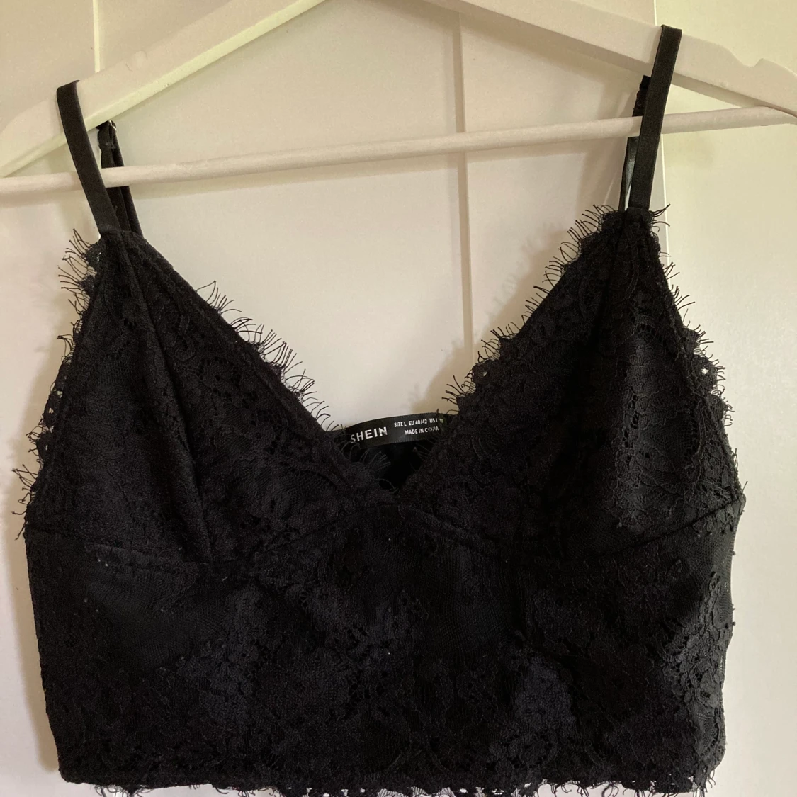 Svart spets linne - 90