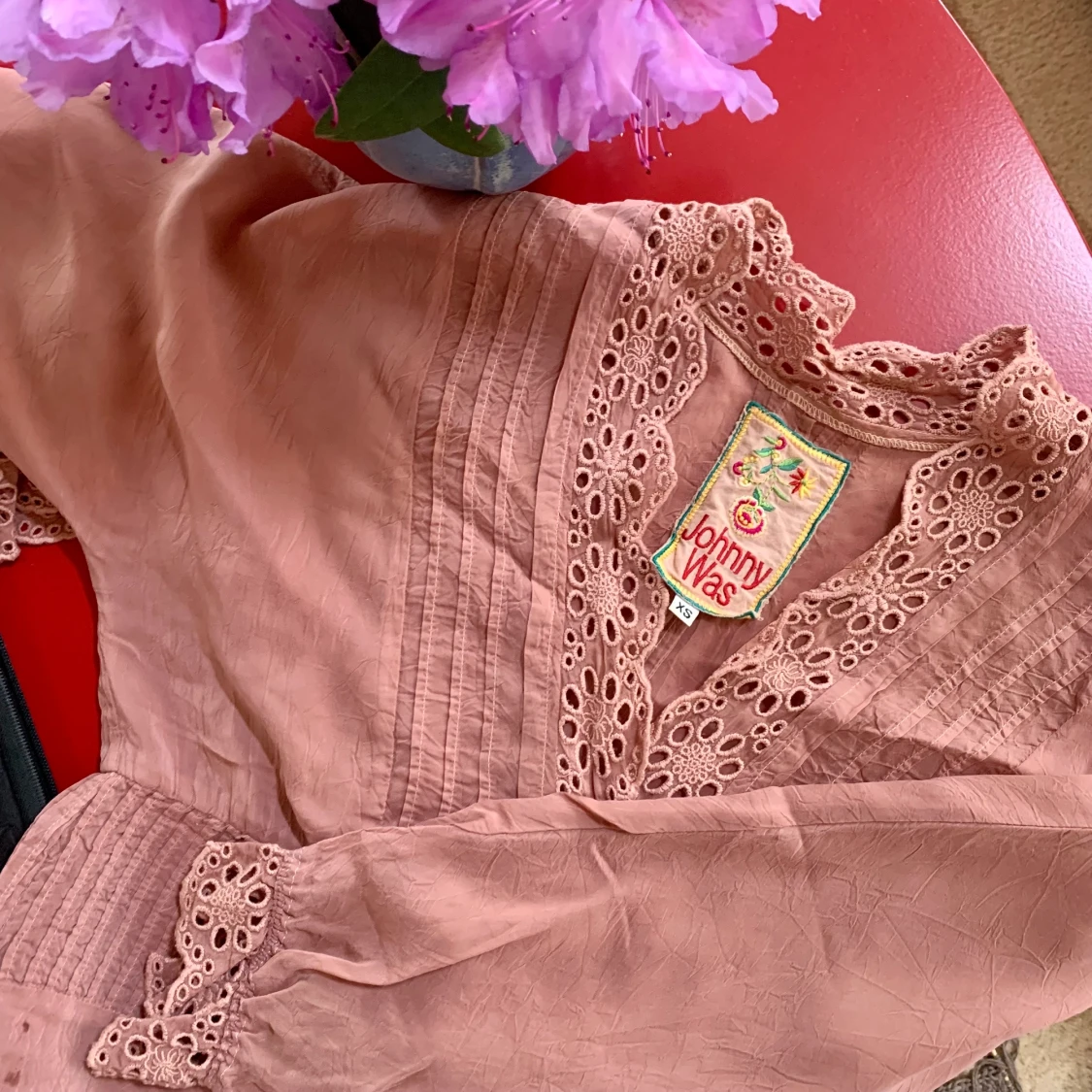 Rosa spetsblus Johnny Was XS - 91