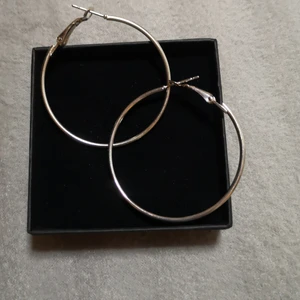 Örhängen  - Silvriga ring örhängen. Aldrig blivit använda och med ett knäppe så de inte tappas. skriv helst till mig så blir frakten billigare än om du trycker på köp nu😊