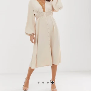 Klänning - Midi klänning från asos nypris 410 kr använd fåtal gånger. Går 10 cm under knäet på mig som är 170 cm.   Delvis lånade bilder.