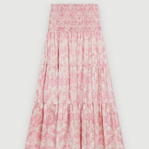 Satin printed maje kjol!  - BYTER GÄRNA! Köpt för ungefär 3000kr på Maje i London! Inga defekter alls och extremt bra skick! Lång kjol med slits. Storlek 42 men jag som brukar ha S sitter den abslout inte stort på mig, fick en likadan i present därför säljer jag ❤️bud:2300kr 