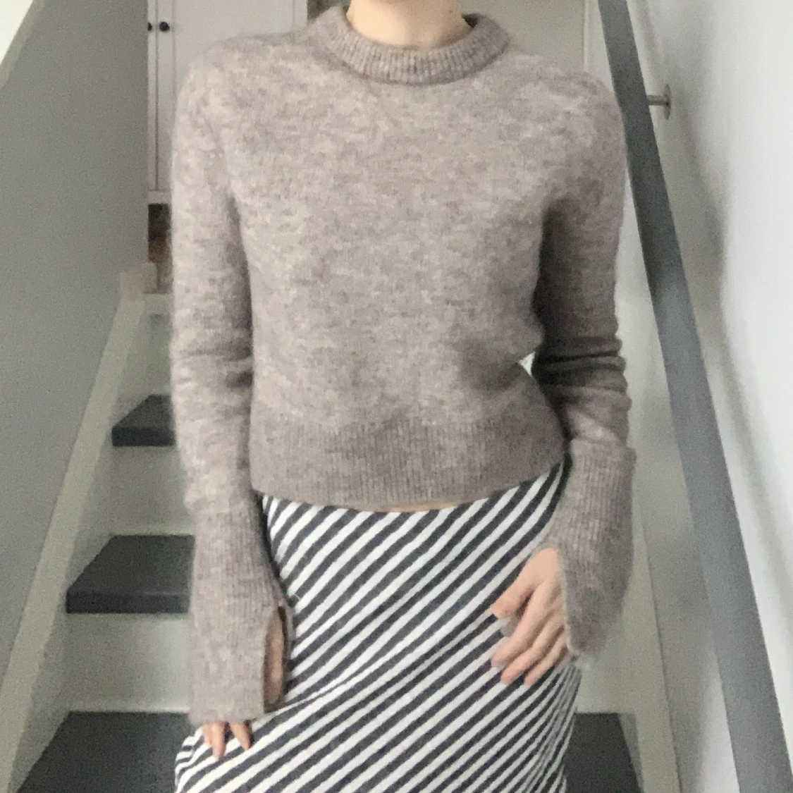 Stickad tröja i mohairmix från HM - 91