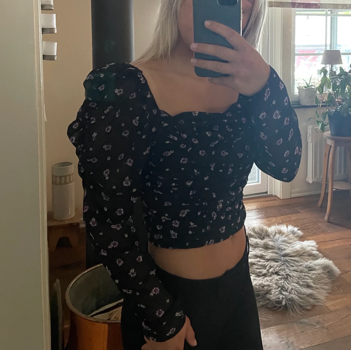 Blommig meshtopp - 90