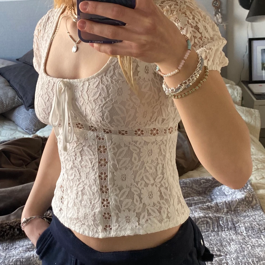 Jätegullig vit topp - 90