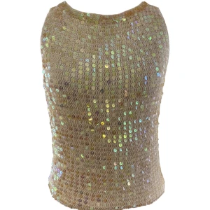 Paljett fest top vintage champagne färgad - Kommer säljas på jealoussecondhand.com💕 Följ oss på tiktok @jealous_secondhand eller få mejl med nyheter och datum genom att skriva in din mejl på hemsidan🫶