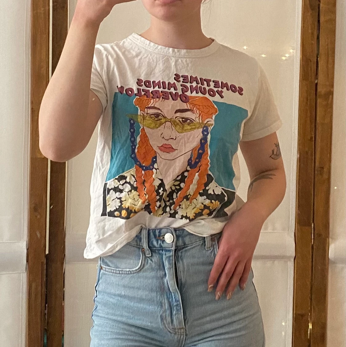 Vit T-shirt med tryck 