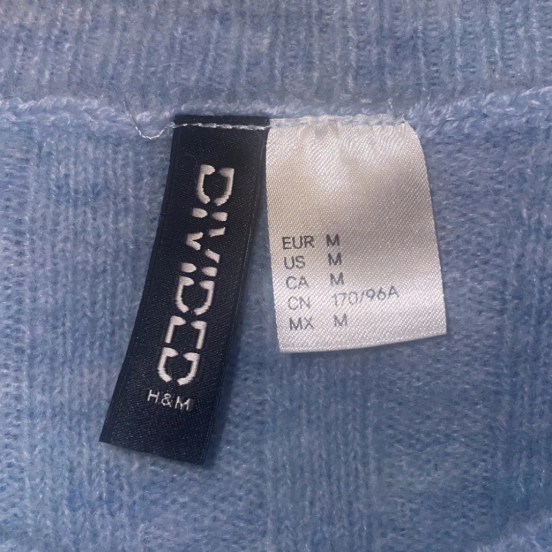 Blå stickad tröja  - 90