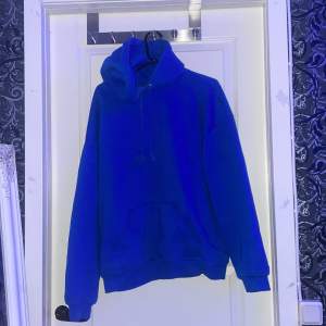 Blå hoodie köpt på bikbok knappt använd, köpt för 399 säljer för 200kr