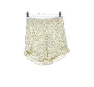 Ljusgul volang blommig - Ljusgul blommiga volang shorts 