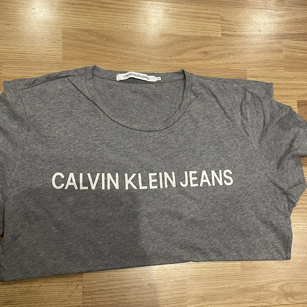 Grå Calvin Klein t-shirt i storlek M. Bra skick.. T-shirts.