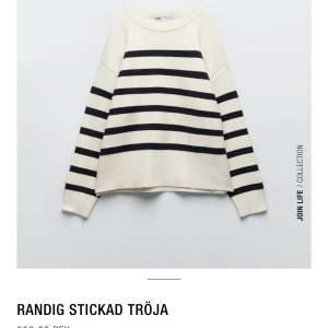 randig stickad tröja - randig stickad tröja från zara. den är köpt för ca 2 månader sen och är knappt använd. skriv om ni vill ha mer bilder på den !!!! kan enkelt gå ner i pris vid snabb affär!!🫶