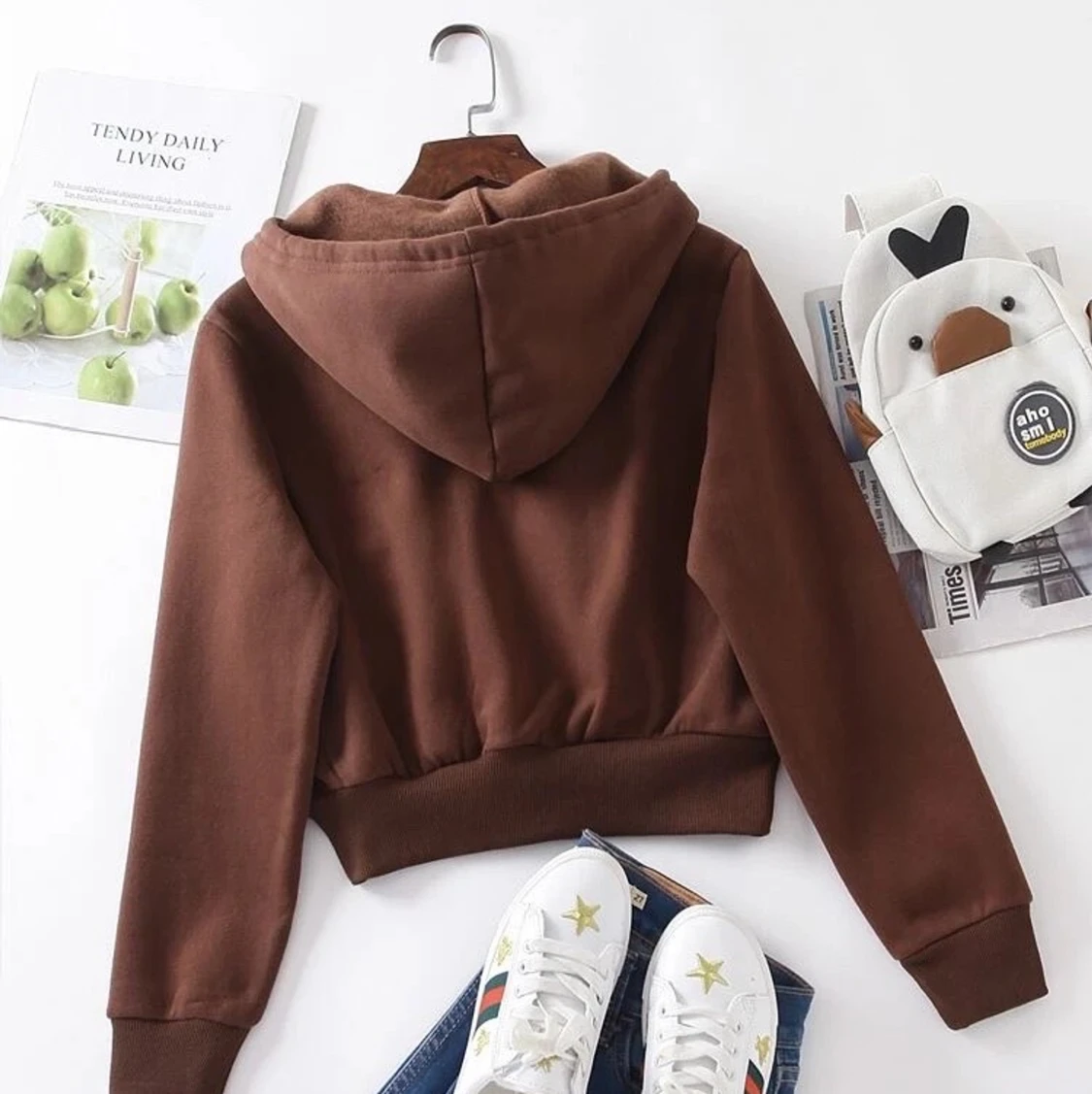 Brun zip-up hoodie - 90