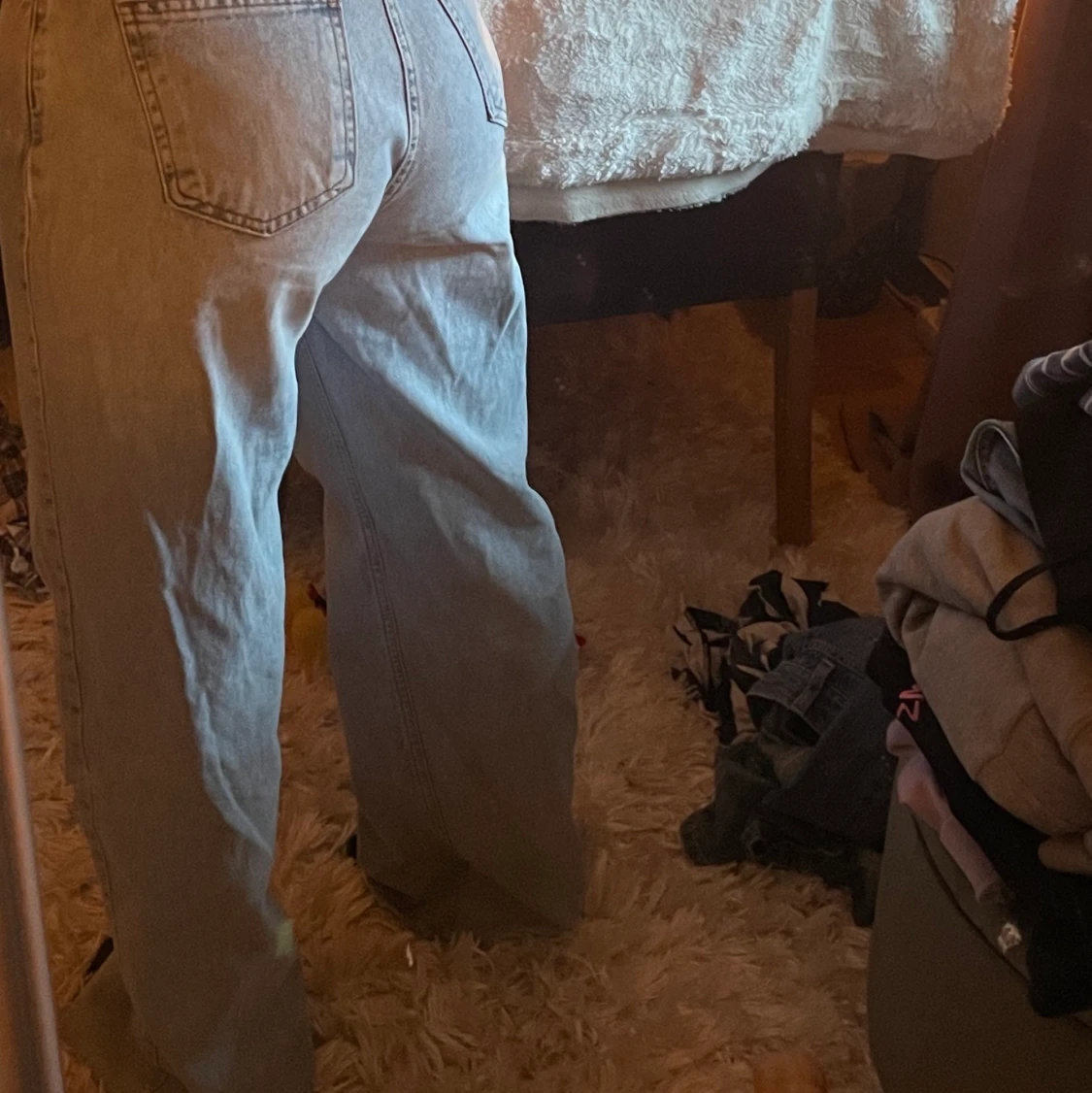 Baggy midrise blåa jeans  - 91