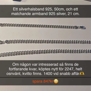 Pansarlänk  - Säljer helt nytt oanvänt pansarlänk halsband o matchande armband, kvitto finns. stämplat 925.