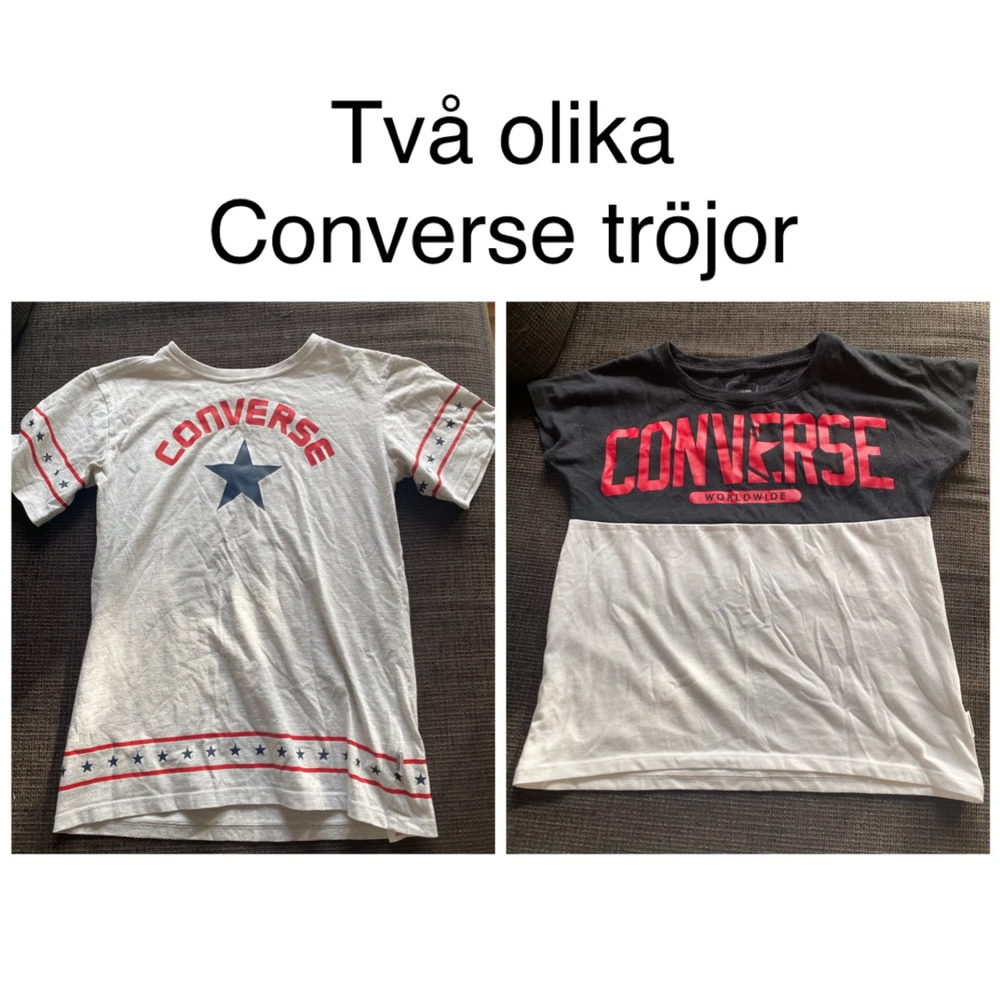 Två olika Converse T-shirts