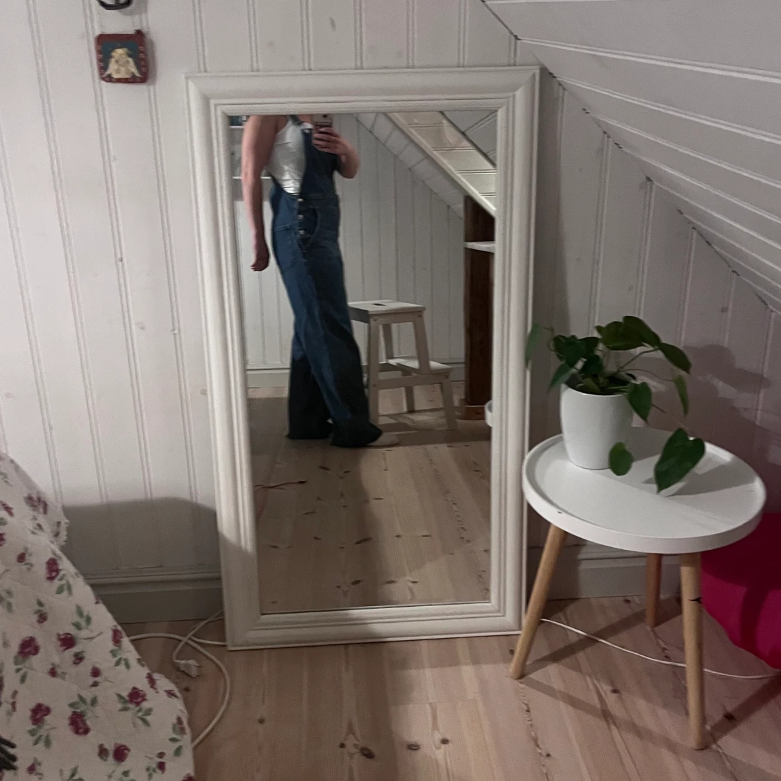 Jeans hängselbyxor  - 91