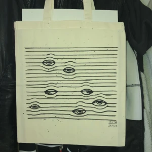 Ekologisk handgjord Tote bag - Tote bag av ekologisk bomull handmålad av mig 