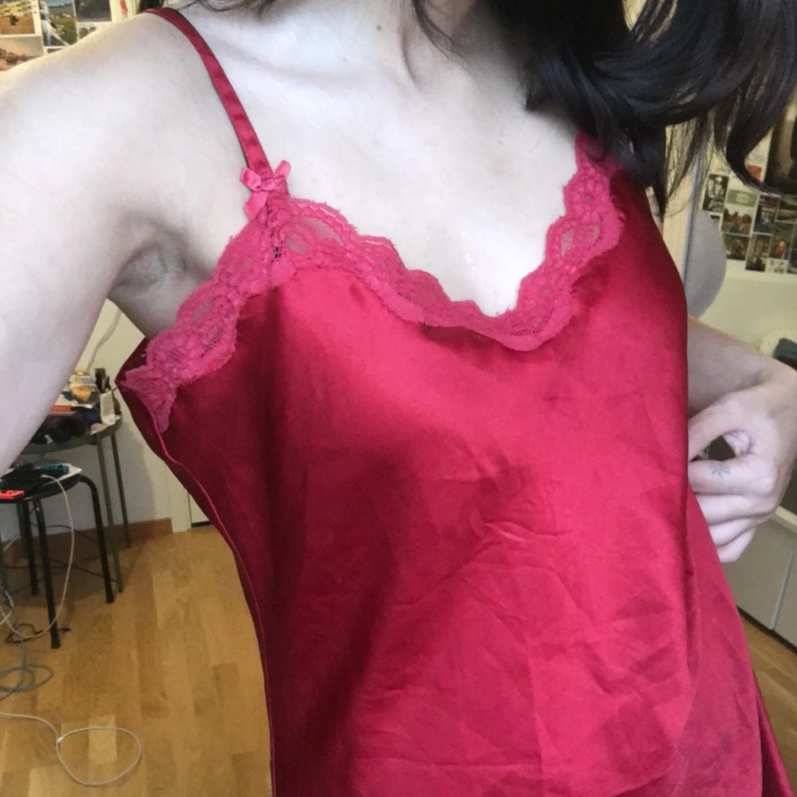 Röd Nattlinne Slipdress - 91