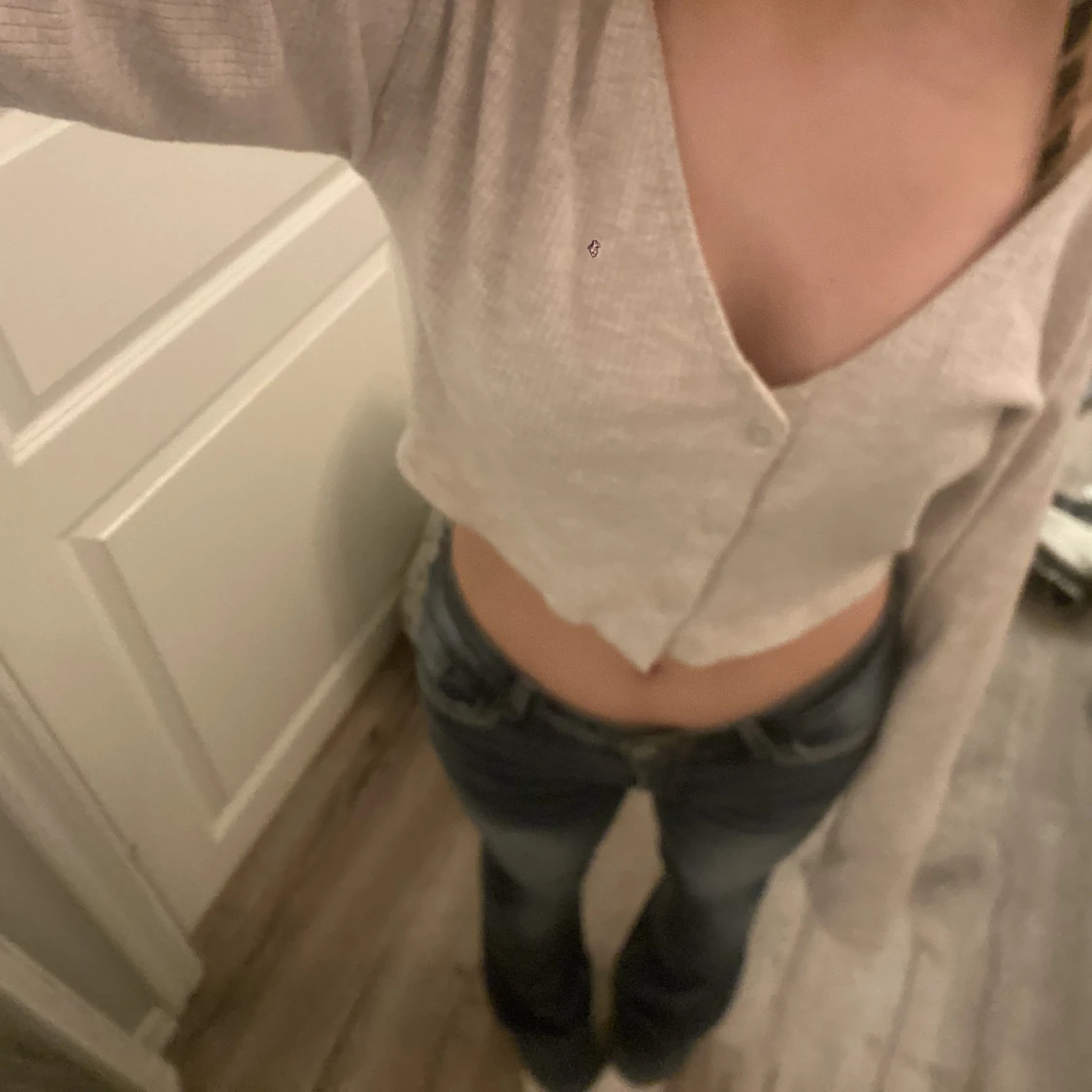 Grå/beige kofta  - 91