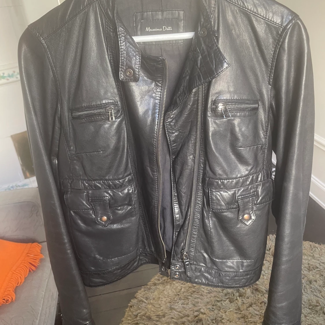 Classic leather jacket by Massimo Dutti  - 91
