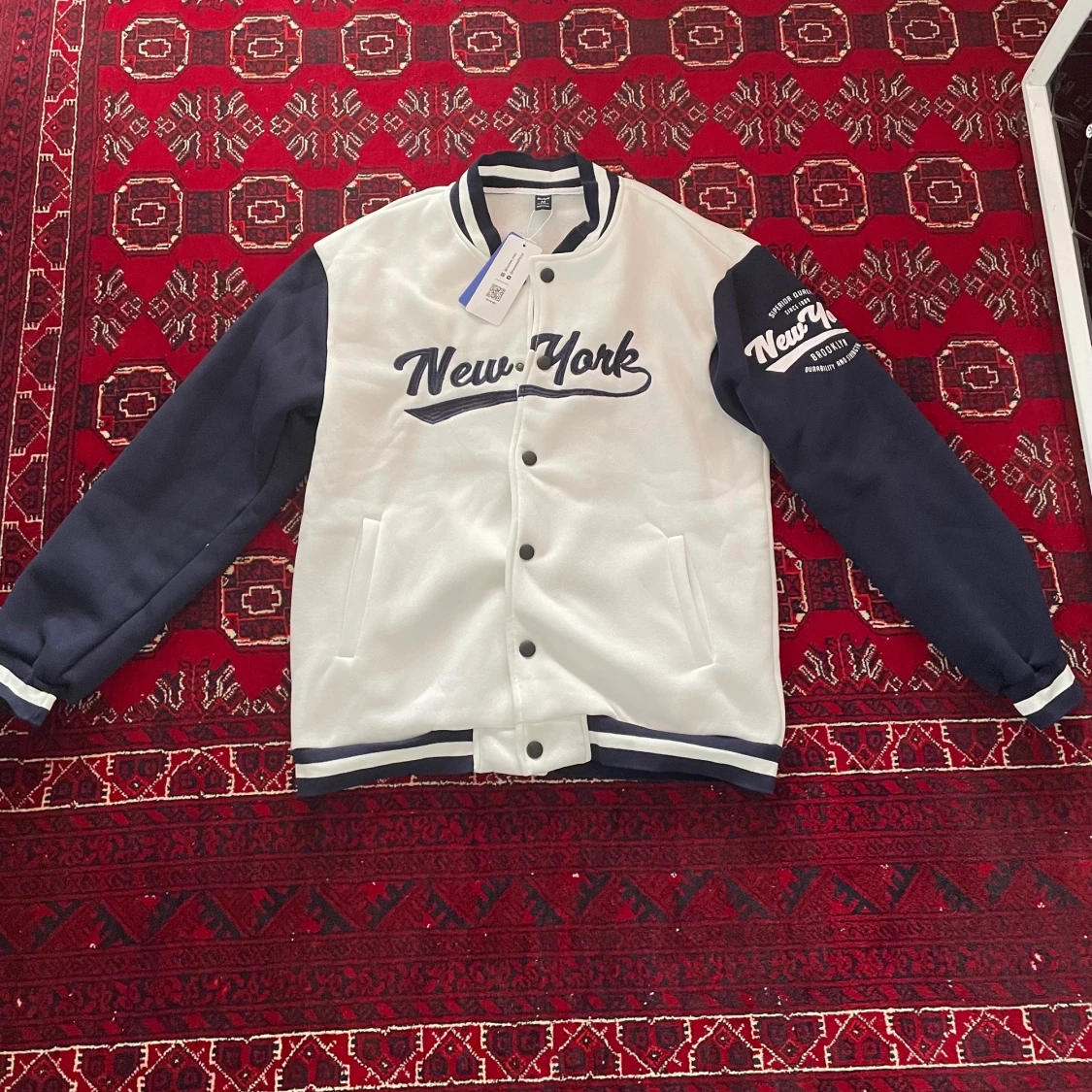 Collegetröja sise M (White/Blue) 