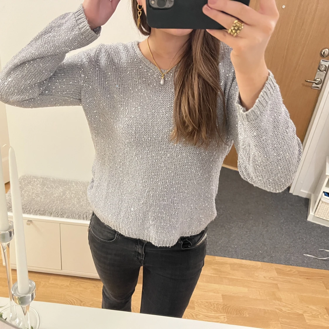 Glittrig stickad tröja💖 - 91