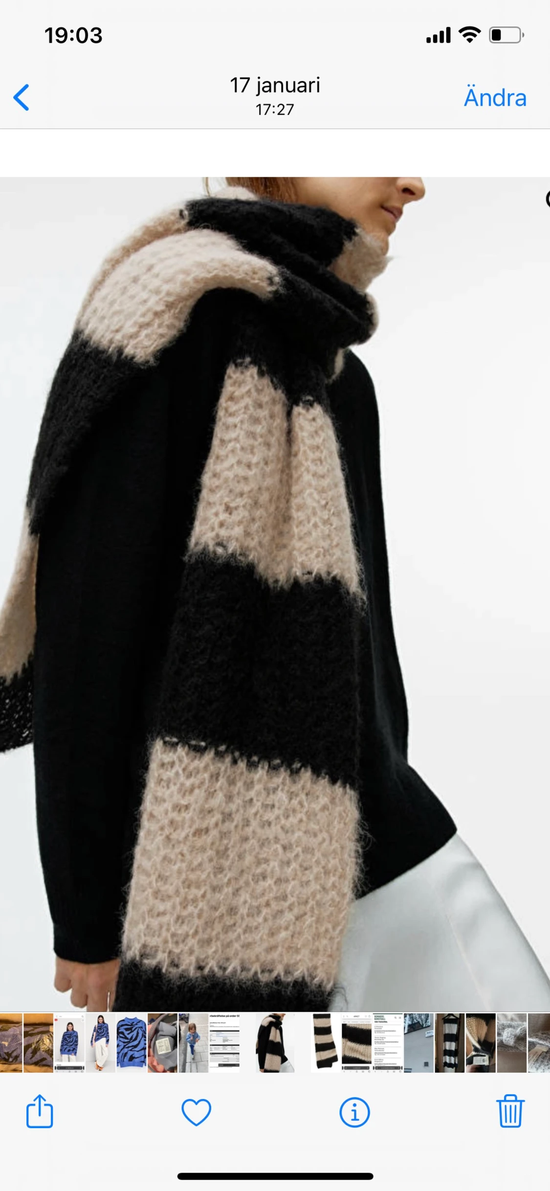 Nypris 790kr Arket randig halsduk