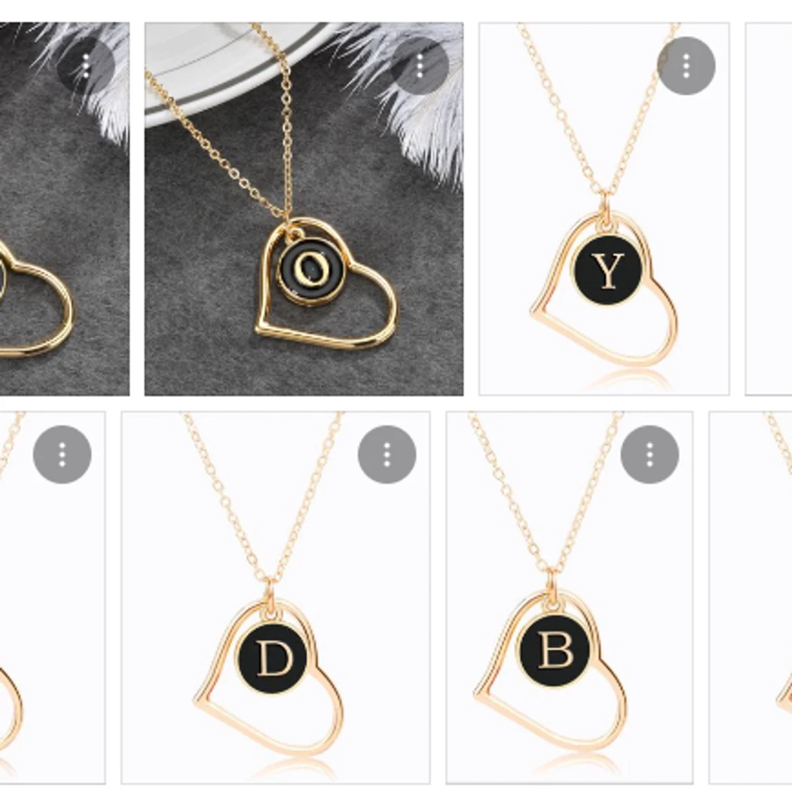 Elegant Hjärta Halsband med Bokstav  - 91