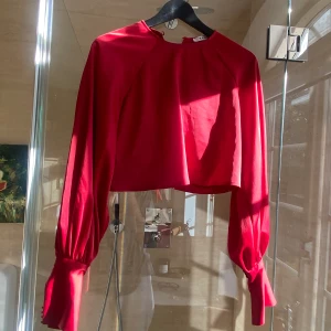 Röd satin topp - Kortare modell, perfekt att klä upp i höst/vinter 