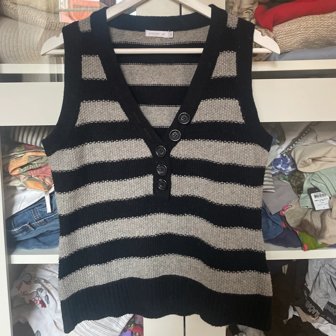 Stickad vintage väst - 90