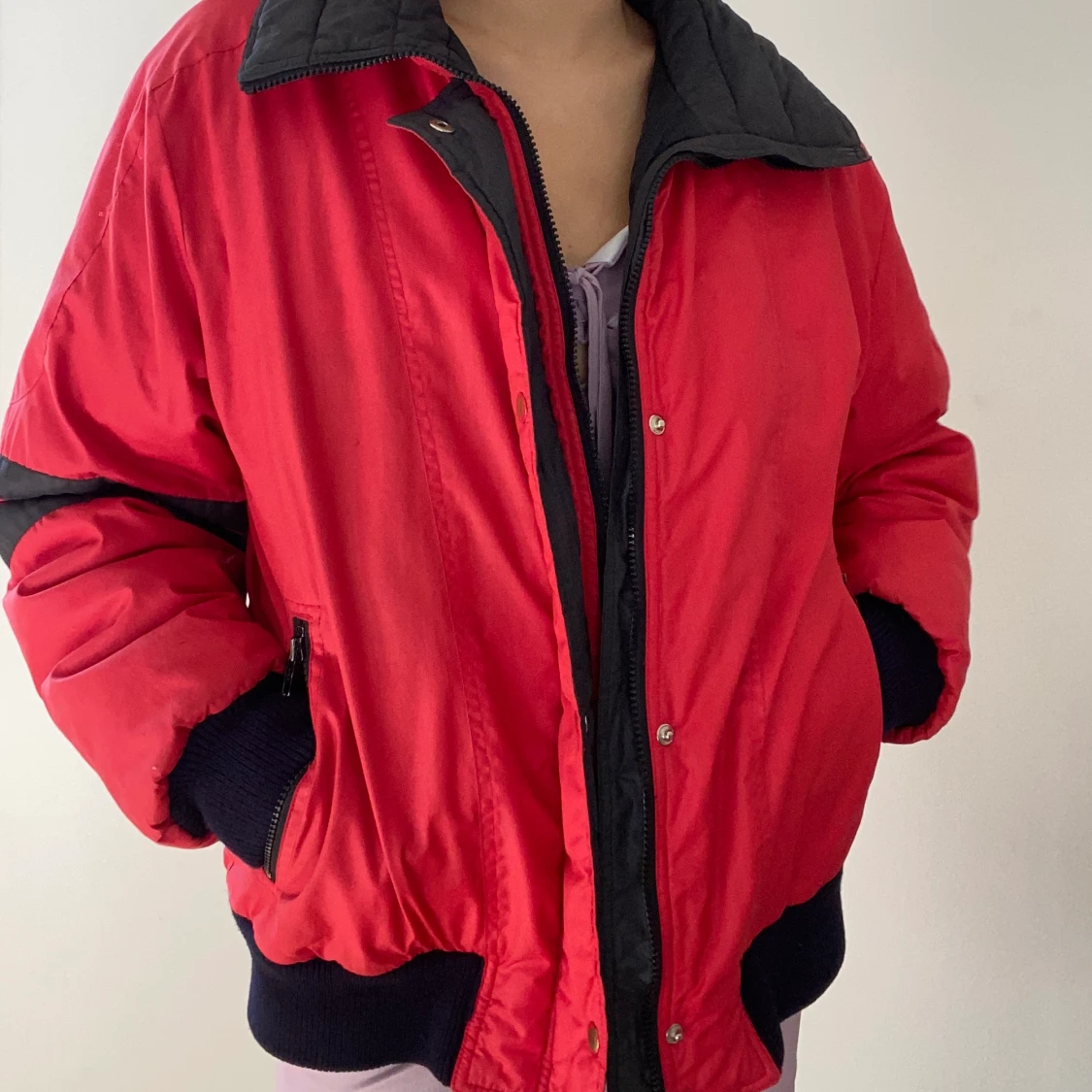 röd 80s höst/vinterjacka - 90